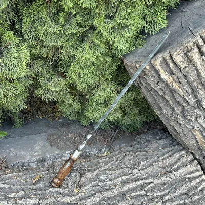 Шампур Mzavod с деревянной ручкой 630х12х3мм мраморный - Robinzon.ua