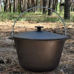 Казан туристичний КТ-12 чавунний з кришкою 12л - Robinzon.ua