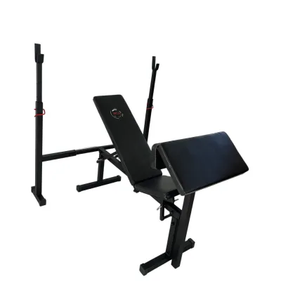 Скамья для жима с приставкой Скотта  + стойки Magnus Стойки, скамьи для жима и приседаний регулируемая - Robinzon.ua