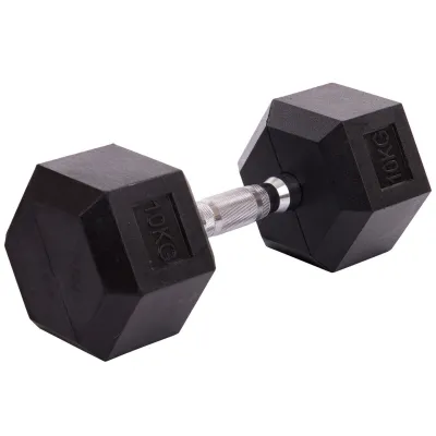 Гантель 10 кг цельная шестигранная гексагональная Zelart - Robinzon.ua