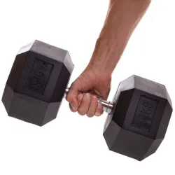 Гантель 40 кг цельная шестигранная гексагональная Zelart - Robinzon.ua