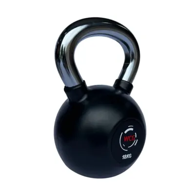 Гиря прорезиненная с хромированной ручкой WCG 18 кг Гантели, гири, штанги и диски спортивная - Robinzon.ua