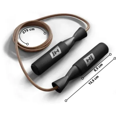 Скакалка шкіряна з підшипниками та м'якою рукояткою Hop-Sport L015 - Robinzon.ua