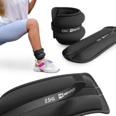 Набор утяжелителей для ног и рук 2х2,5 кг Hop-Sport S005 черный - Robinzon.ua