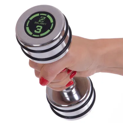 Гантель 3 кг хромированная Zelart-2622-3 - Robinzon.ua