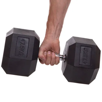 Гантель 47.5 кг цельная шестигранная Zelart-2679-47_5 - Robinzon.ua