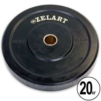 Блин (диск) бамперный для кроссфита 20 кг 51 мм Zelart Bumper Plates-5125-20 - Robinzon.ua