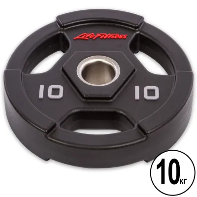 Диск поліуретановий 10 кг 51 мм LIFE-80154-10 - Robinzon.ua