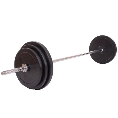 Штанга прямая с обрезиненными блинами на 98 кг длина-1,8м SPORTS 1139-98R - Robinzon.ua