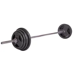 Штанга пряма зі сталевими блінами на 57 кг довжина-1,8 м Sport 2431-57 - Robinzon.ua