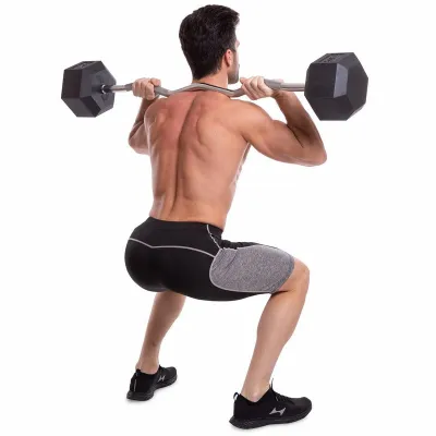 Штанга фиксированная изогнутая обрезиненная Zelart 6231-50 длина 95 см 50 кг - Robinzon.ua