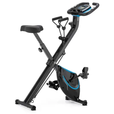 Велотренажер магнитный Gymtek FX600 складной с эспандерами черный/синий - Robinzon.ua