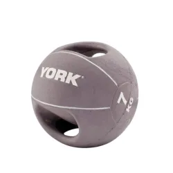 Мяч медицинский медбол 7 кг York Fitness с двумя ручками серый - Robinzon.ua
