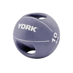 М'яч медичний медбол 10 кг York Fitness із двома ручками фіолетовий - Robinzon.ua