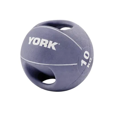 М'яч медичний медбол 10 кг York Fitness із двома ручками фіолетовий - Robinzon.ua