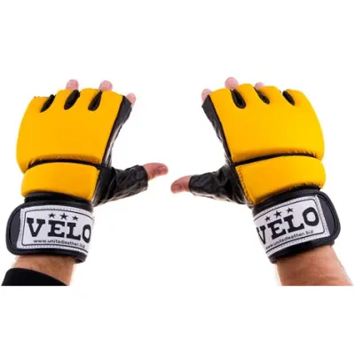 Перчатки для смешанных единоборств MMA Everlast кожа, размер L. Желтый. Кожа - Robinzon.ua