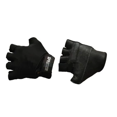 Рукавички без пальців Sprinter еластик + шкіра L Чорні - Robinzon.ua