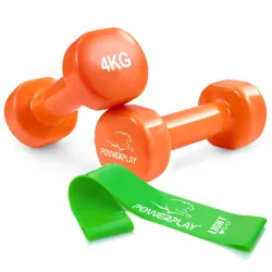 Гантель вінілова PowerPlay 4125 Achilles 2*4 кг.Помаранчеві (2шт.) - Robinzon.ua