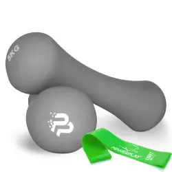 Гантель неопренова PowerPlay 4126 Spartacus 2*5 кг. Сіріі (2шт.) - Robinzon.ua