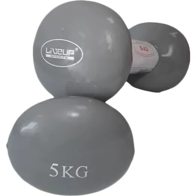 Гантелі вінілові пара LiveUP Vinyl Dumbbell Egg Head сірий 2х5кг LS2001-5 ( 2шт.) - Robinzon.ua