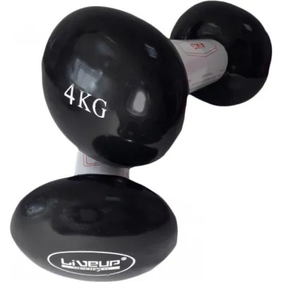 Гантелі вінілові пара LiveUP Vinyl Dumbbell Egg Head чорний 2х4кг LS2001-4 ( 2шт.) - Robinzon.ua