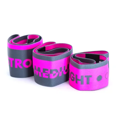 Набор тканевых резинок для фитнеса и спорта MadMax MFA-305 Hiploop set 3 pcs. Grey/Pink - Robinzon.ua