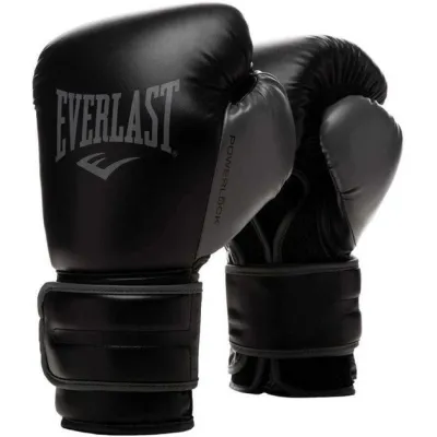 Боксерские перчатки Everlast POWERLOCK TRAINING GLOVES Черный Серый 16 унций (870310-70-816 16) - Robinzon.ua