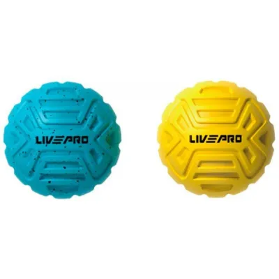 Набор мячиков для массажа MASSAGE BALL Голубой Желтый 6.8см (LP8507) - Robinzon.ua