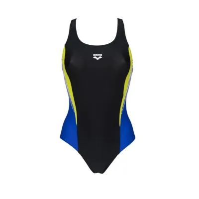 Купальник закритий для женщин Arena THREEFOLD V BACK ONE PIECE R черный, желтый, голубой Жен 36 006483-780 36 - Robinzon.ua