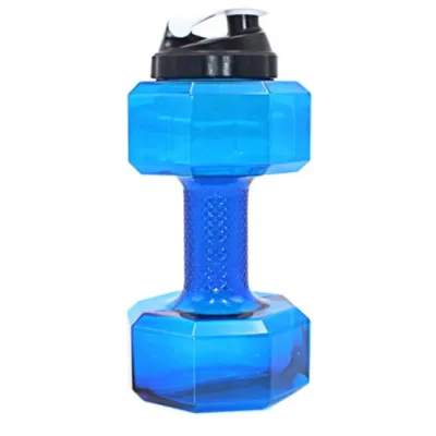 Фитнес бутылка для воды в виде гантели 2 в 1 RESTEQ. Спортивные бутылки, шейкер. Аквагантели Синие - Robinzon.ua