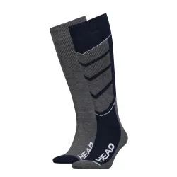 Шкарпетки Head Unisex Ski V-Shape Kneehigh 2-pack Синій; Сірий 31-34 (791004001-277) - Robinzon.ua