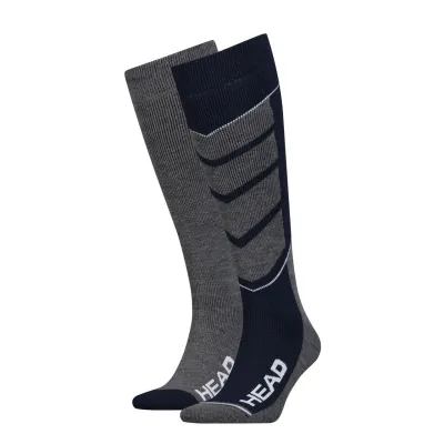 Шкарпетки Head Unisex Ski V-Shape Kneehigh 2-pack Синій; Сірий 31-34 (791004001-277) - Robinzon.ua