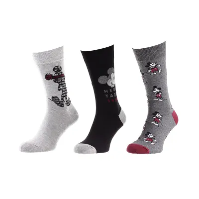 Носки Disney Mickey Writing In Mickey / Mickey All Over / Head Mickey 1 928 3-pack 43-46 gray-black 93154162-1 - Robinzon.ua