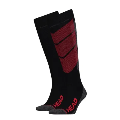 Шкарпетки Head Unisex Ski Graphic Kneehigh 2-pack Чорний; Червоний 35-38 (791005001-118) - Robinzon.ua