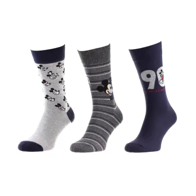 Носки Disney Mickey 90 Years Of Imagination / Head Mickey  90 Ans / All Over Head Of Mickey 3-pack 43-46 blue/gray 93154162-2 - Robinzon.ua