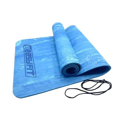 Килимок для йоги та фітнеса EasyFit PER Premium Mat 8 мм Синій - Robinzon.ua