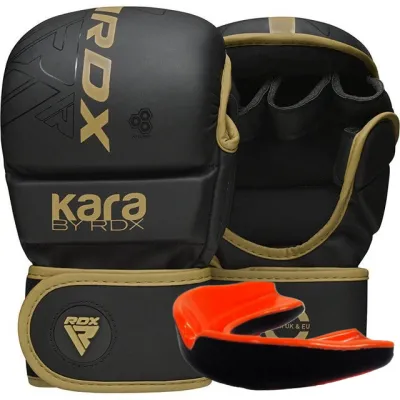 Перчатки для ММА RDX F6 KARA Matte Golden Plus S/M (капа в комплекте) - Robinzon.ua