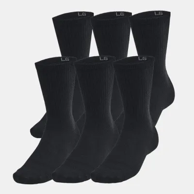 Чоловічі Шкарпетки UA Essential 6pk Crew Чорний L (1387058-001 L) - Robinzon.ua