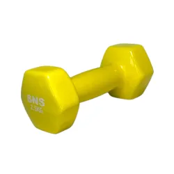Гантели SNS 2.5 кг виниловые (пара) желтые - Robinzon.ua