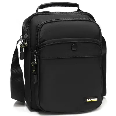 Чоловіча сумка наплічна Lanpad чорна - Robinzon.ua