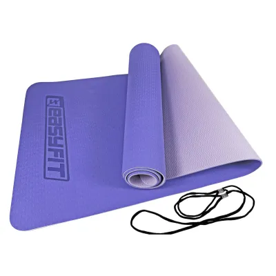 Коврик для йоги и фитнеса EasyFit TPE+TC 6 мм двухслойный сиреневый-св.сиреневый - Robinzon.ua