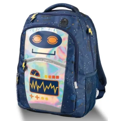Легкий шкільний рюкзак із роботом Topmove 16L синій - Robinzon.ua