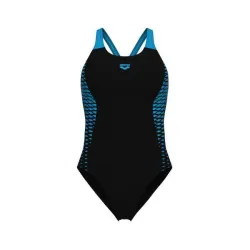 Купальник закритий для жінок Arena OPENINGS SWIMSUIT V BACK LB чорно-бірюзовий Жін 42 008063-580 42 - Robinzon.ua