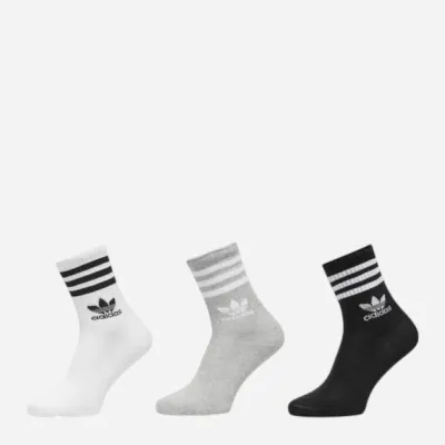 Шкарпетки Adidas CREW SOCK 3STR білий сірий, чорний Уні (40-42) IL5023 40-42 - Robinzon.ua