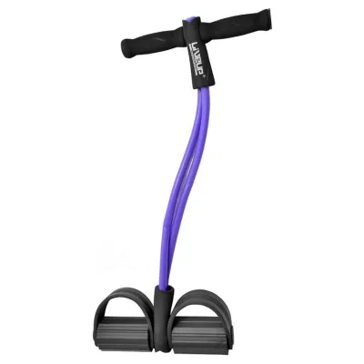 Эспандер с упорами для ног LiveUP SOFT PULL фиолетовый 62см LS3205 - Robinzon.ua