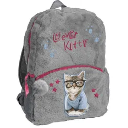 Плюшевый детский рюкзак для девочки 10L Paso серый - Robinzon.ua