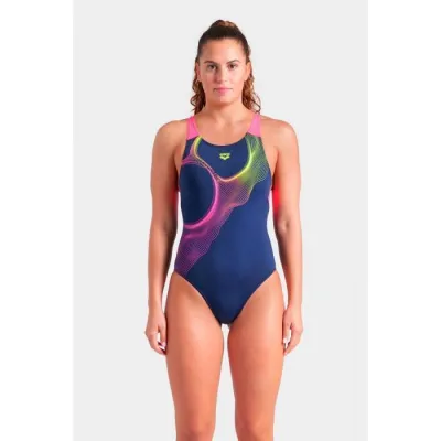 Купальник закритий для женщин Arena RIPPLES SWIMSUIT U BACK B синий Жен 44 009500-780 44 - Robinzon.ua