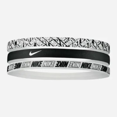 Пов'язка на голову Nike Printed Headbands 3PK чорний, білий Уні One Size N.000.2560.903.OS - Robinzon.ua