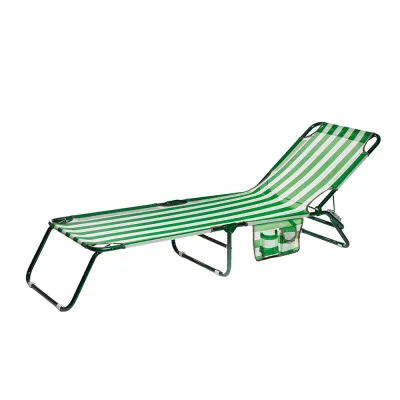 Раскладушка "Диагональ" d22 мм (Текстилен, Зеленo-белая полоса). - Robinzon.ua