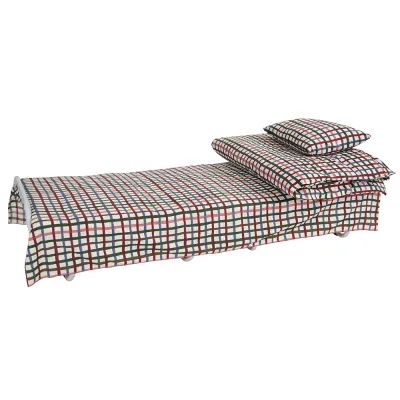 Кровать на ламелях с постелью d25 мм (Бязь, Цветная мелкая клетка). - Robinzon.ua